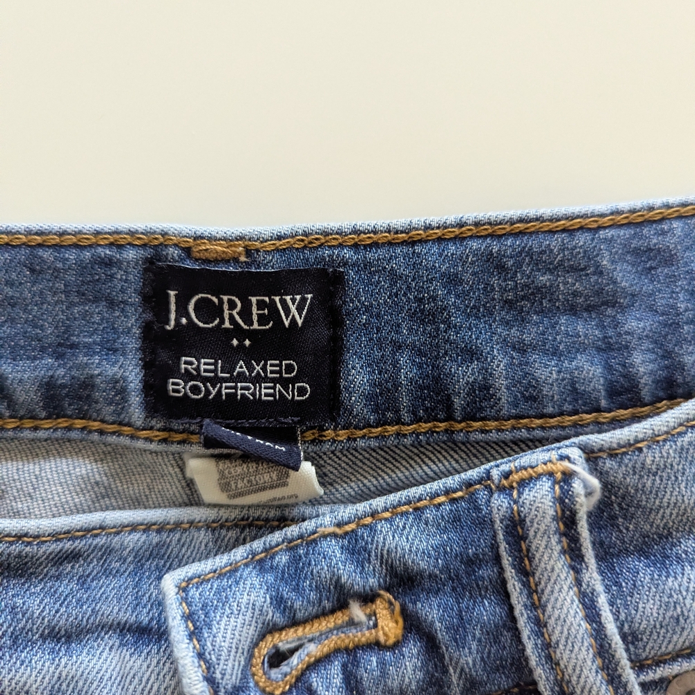 J. Crew Factory Relaxed Boyfriend Jeans in Light Blue Denim